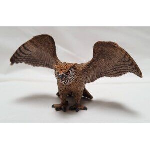 Schleich 2011 Brown Owl Detailed Wings Resin Figurine Toy #14739 Retired